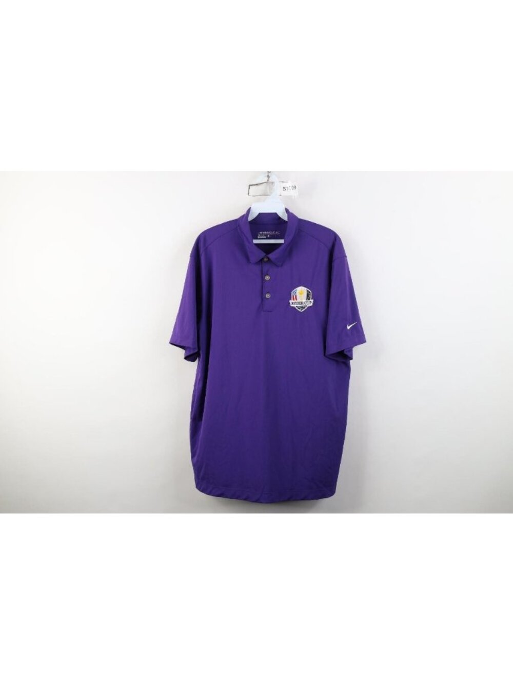 Nike Golf Mens Large 2017 Ryder Cup Atlantic City Golfing Polo Shirt Purple